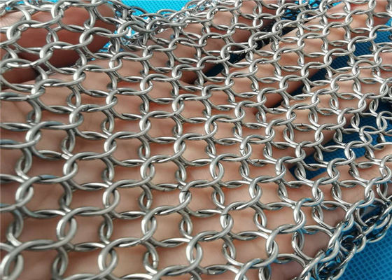 8x8 بوصة الفولاذ المقاوم للصدأ الحديد الزهر عموم نظافة Chainmail أجهزة غسل