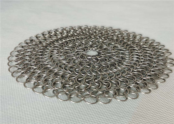 8x8 بوصة الفولاذ المقاوم للصدأ الحديد الزهر عموم نظافة Chainmail أجهزة غسل