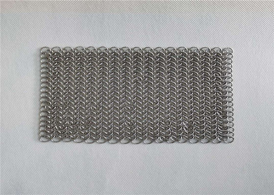 8x8 بوصة الفولاذ المقاوم للصدأ الحديد الزهر عموم نظافة Chainmail أجهزة غسل