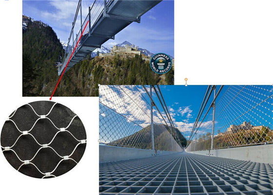 ديكور سلك شبكة حبل السور ، أزياء في الهواء الطلق 2.0 مم X تميل شبكة سلكية صافي